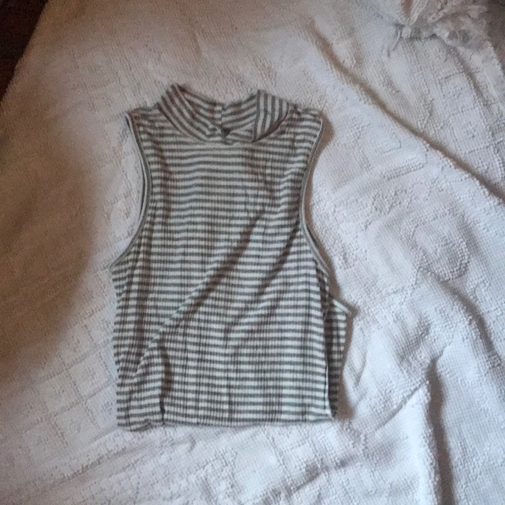 Gray striped bodysuit